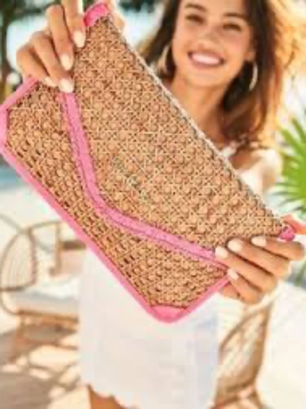 Lilly Pulitzer ST. Barts Cane Clutch in pink